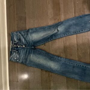 American Eagle Outfitters Women's Dark Blue  high Rise Crop flare